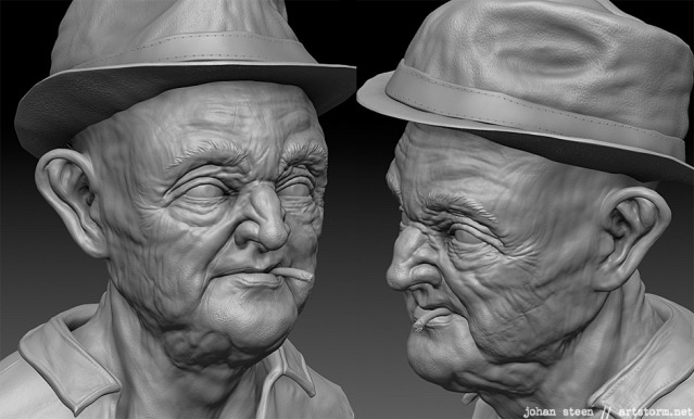 Smoking guy with a hat